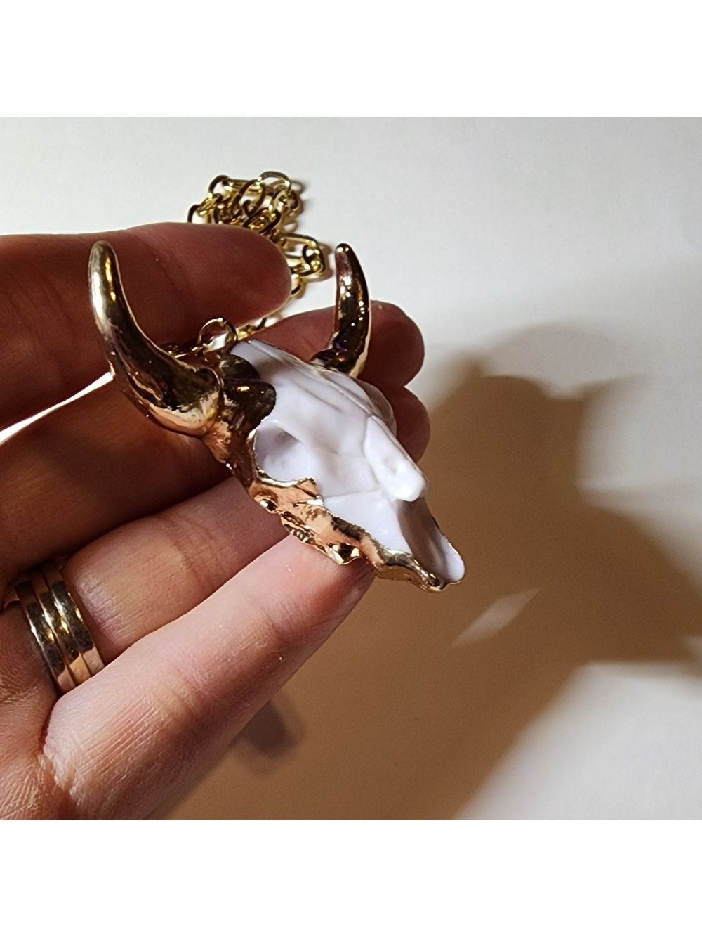 GoldBull Skull Necklace - Picture 4 of 4